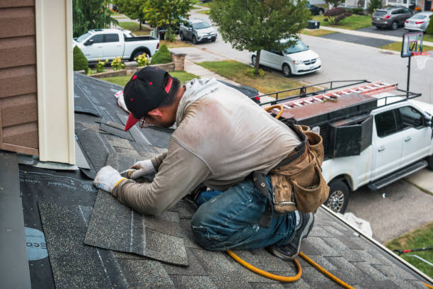 Professional Storm Damage Roof Repair technician working in Pennington, NJ